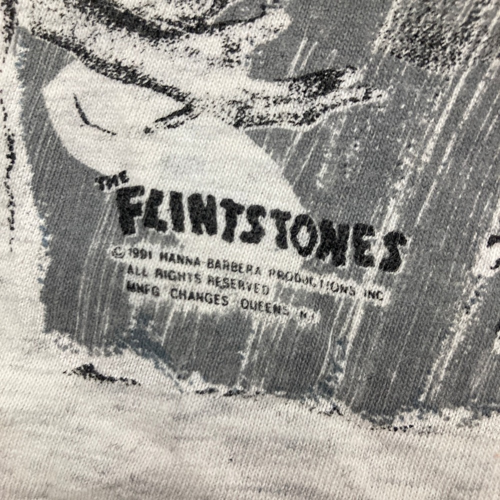 Vintage Filntstones Shirt Mens XL Gray 1991 Fred Flintstone Basketball 90s USA - Picture 4 of 11